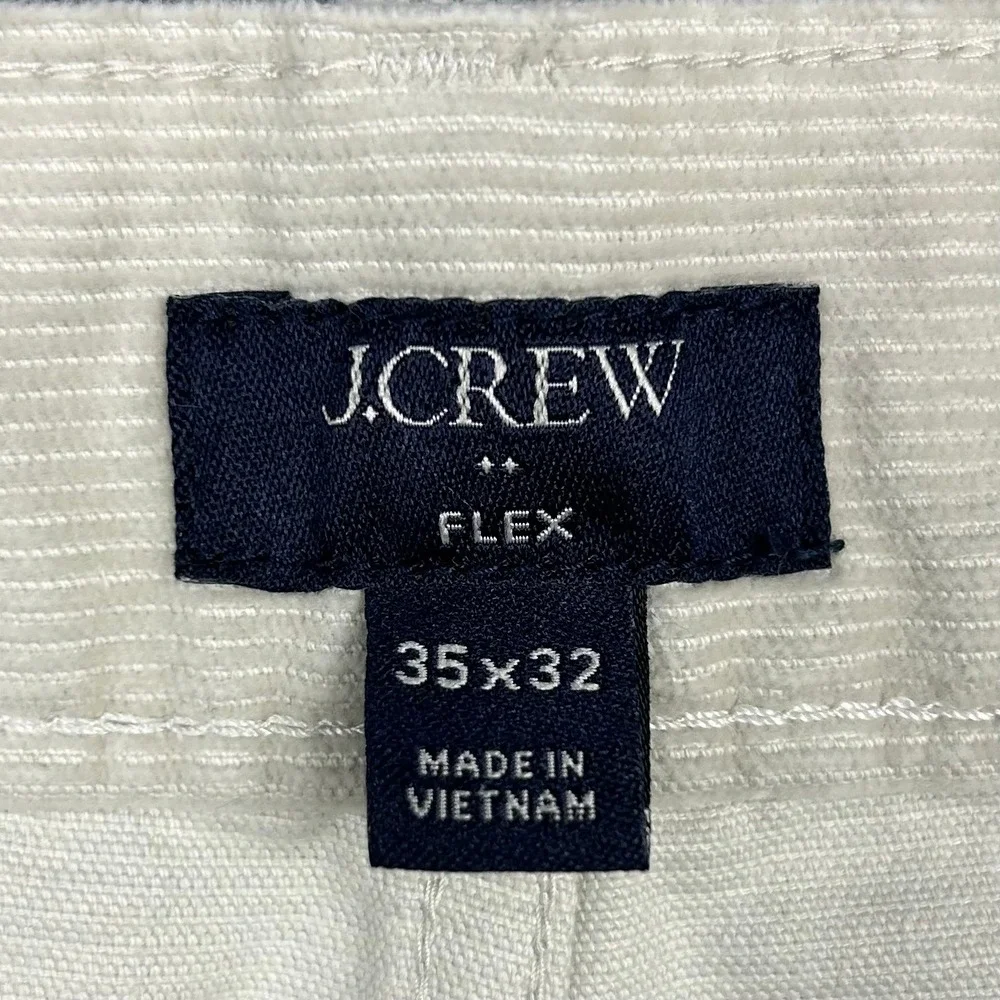 J.Crew Corduroy Pants Mens 35x32 Beige Flex Straight Fit CL248 Stone Stretch